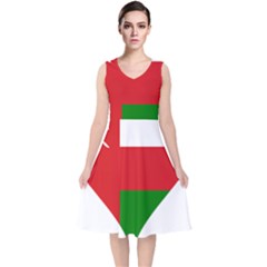 Heart Love Affection Oman V-neck Midi Sleeveless Dress 