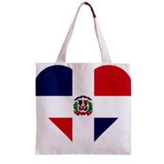 Heart Love Dominican Republic Zipper Grocery Tote Bag by Celenk