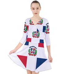 Heart Love Dominican Republic Quarter Sleeve Front Wrap Dress	 by Celenk