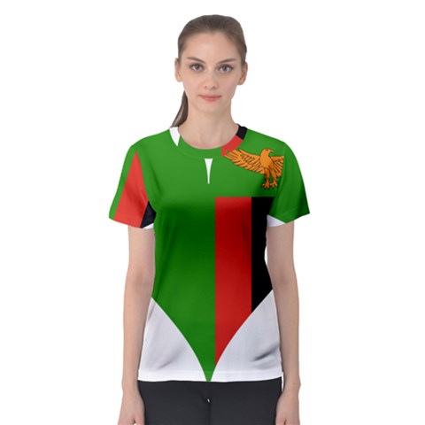 Heart Love Heart Shaped Zambia Women s Sport Mesh Tee by Celenk