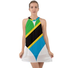 Heart Love Tanzania East Africa Halter Tie Back Chiffon Dress by Celenk