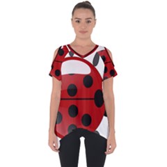 Ladybug Insects Colors Alegre Cut Out Side Drop Tee by Celenk