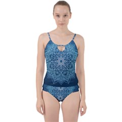 Mandala Floral Ornament Pattern Cut Out Top Tankini Set by Celenk