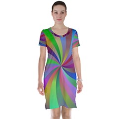 Spiral Background Design Swirl Short Sleeve Nightdress