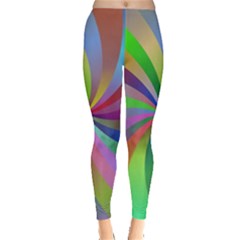 Spiral Background Design Swirl Leggings  by Celenk