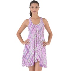 Pink Modern Background Square Show Some Back Chiffon Dress by Celenk