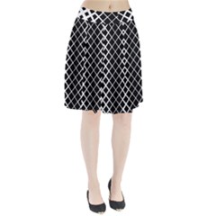 Square Diagonal Pattern Monochrome Pleated Skirt by Celenk