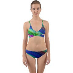 Motion Fractal Background Wrap Around Bikini Set by Celenk