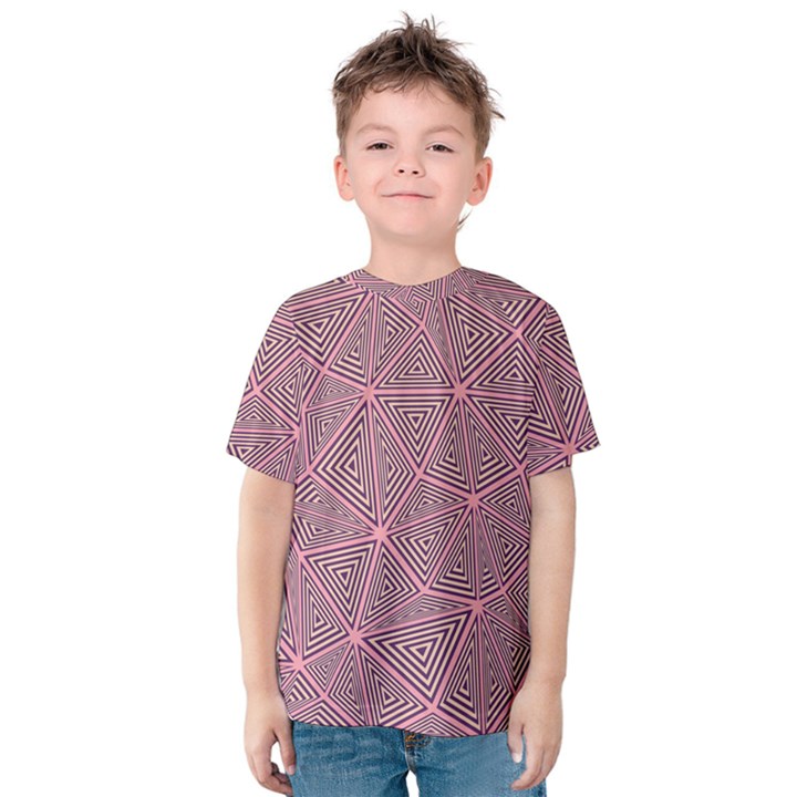 Purple Triangle Background Abstract Kids  Cotton Tee