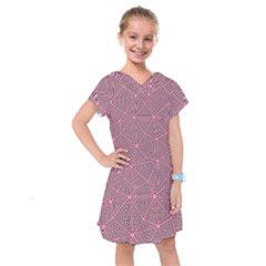 Purple Triangle Background Abstract Kids  Drop Waist Dress by Celenk