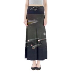 Space Travel Spaceship Space Full Length Maxi Skirt by Celenk