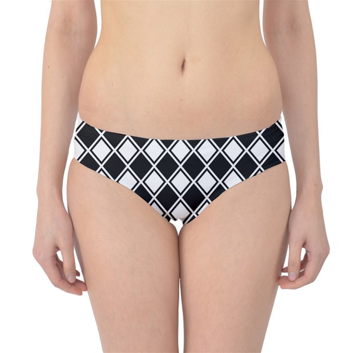 Square Diagonal Pattern Seamless Hipster Bikini Bottoms
