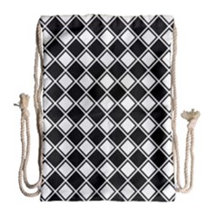 Square Diagonal Pattern Seamless Drawstring Bag (large) by Celenk