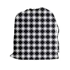 Square Diagonal Pattern Seamless Drawstring Pouches (xxl) by Celenk