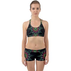 Star Abstract Burst Starburst Back Web Sports Bra Set by Celenk