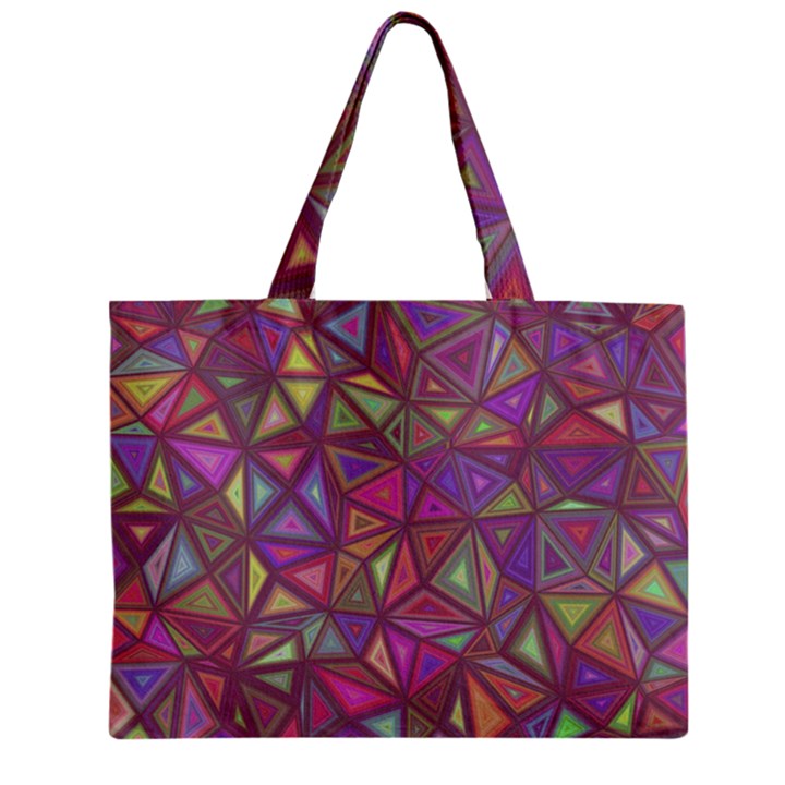 Triangle Background Abstract Zipper Mini Tote Bag