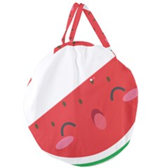 Watermelon Red Network Fruit Juicy Giant Round Zipper Tote by Celenk