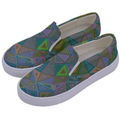 Triangle Background Abstract Kids  Canvas Slip Ons by Celenk