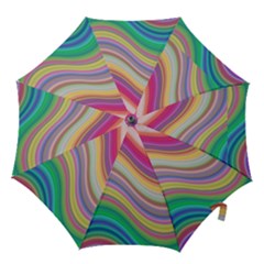 Wave Background Happy Design Hook Handle Umbrellas (Small)