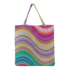 Wave Background Happy Design Grocery Tote Bag