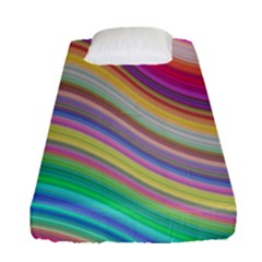 Wave Background Happy Design Fitted Sheet (Single Size)
