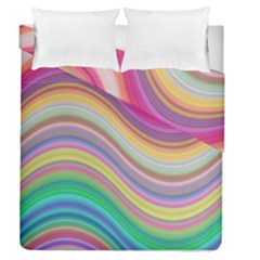 Wave Background Happy Design Duvet Cover Double Side (Queen Size)
