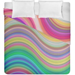 Wave Background Happy Design Duvet Cover Double Side (King Size)