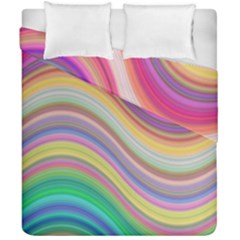 Wave Background Happy Design Duvet Cover Double Side (California King Size)