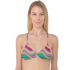 Wave Background Happy Design Reversible Tri Bikini Top