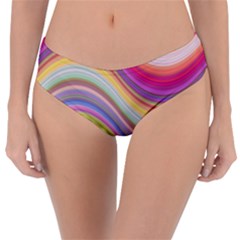 Wave Background Happy Design Reversible Classic Bikini Bottoms