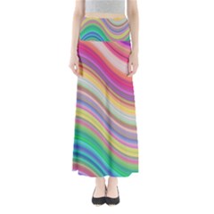 Wave Background Happy Design Full Length Maxi Skirt