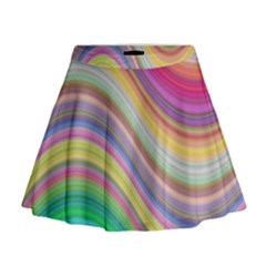 Wave Background Happy Design Mini Flare Skirt