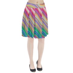 Wave Background Happy Design Pleated Skirt