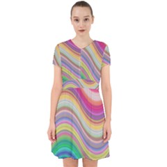 Wave Background Happy Design Adorable in Chiffon Dress
