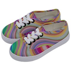 Wave Background Happy Design Kids  Classic Low Top Sneakers