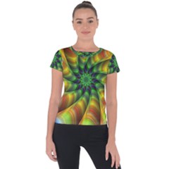Vision Wallpaper Decoration Short Sleeve Sports Top  by Celenk