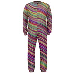Wave Abstract Happy Background Onepiece Jumpsuit (men)  by Celenk
