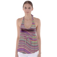 Wave Abstract Happy Background Babydoll Tankini Top by Celenk