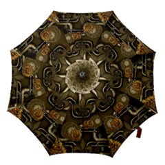 Wonderful Noble Steampunk Design, Clocks And Gears And Butterflies Hook Handle Umbrellas (medium) by FantasyWorld7