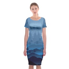 Blue Mountain Classic Short Sleeve Midi Dress by berwies