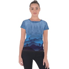 Blue Mountain Short Sleeve Sports Top  by berwies