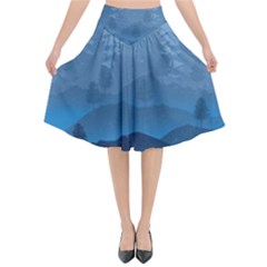 Blue Mountain Flared Midi Skirt by berwies