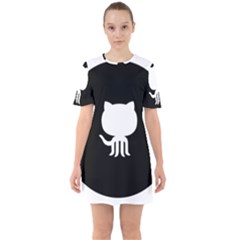 Logo Icon Github Sixties Short Sleeve Mini Dress by Celenk