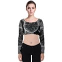 Space Universe Earth Rocket Velvet Long Sleeve Crop Top View1