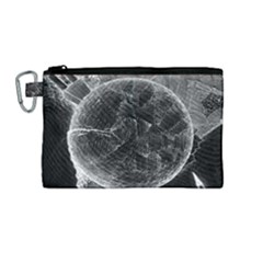 Space Universe Earth Rocket Canvas Cosmetic Bag (m)