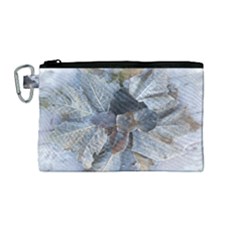 Winter Frost Ice Sheet Leaves Canvas Cosmetic Bag (m) by Celenk
