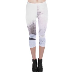 Winter Snow Ice Freezing Frozen Capri Leggings  by Celenk