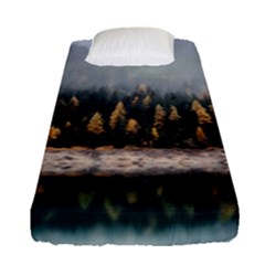 Trees Plants Nature Forests Lake Fitted Sheet (single Size) by Celenk