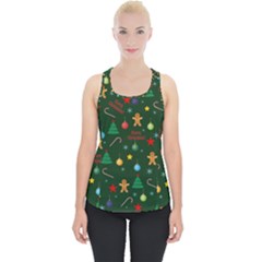 Christmas Pattern Piece Up Tank Top by Valentinaart