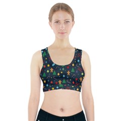 Christmas Pattern Sports Bra With Pocket by Valentinaart